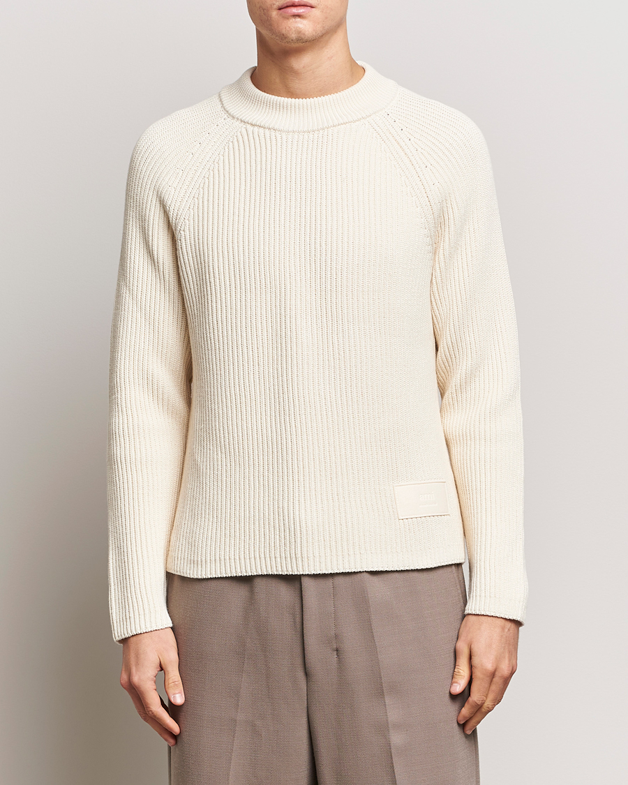 Herr | AMI | AMI | Heavy Knitted Crew Neck Ivory