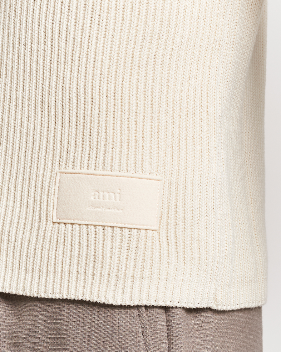 Herr | Tröjor | AMI | Heavy Knitted Crew Neck Ivory