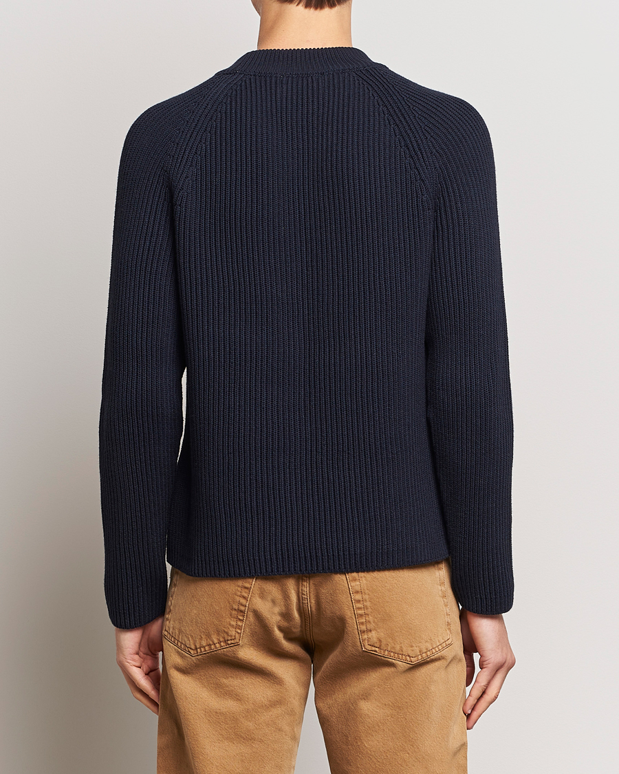 Herr | Tröjor | AMI | Heavy Knitted Crew Neck Night Blue