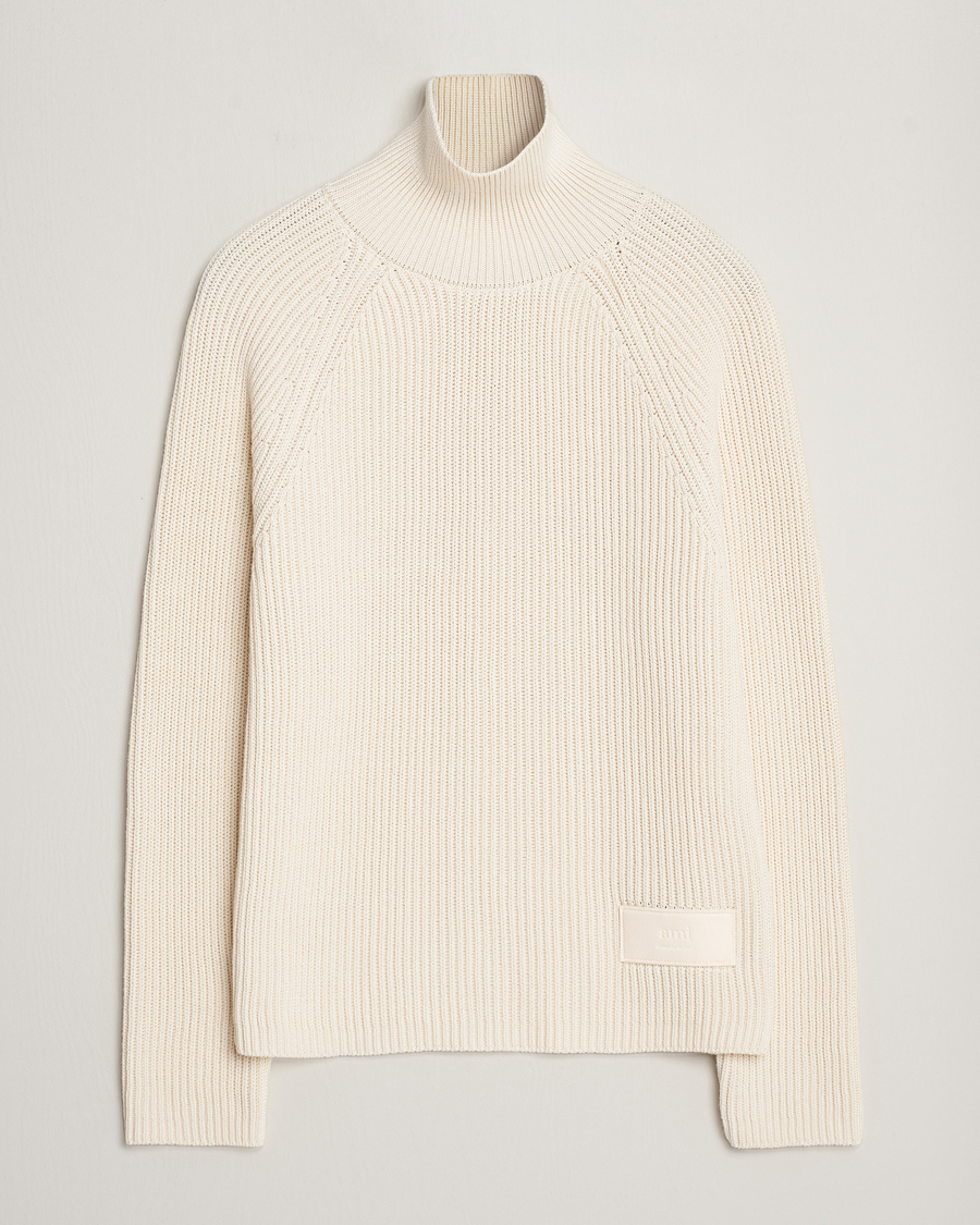 Herr | Tröjor | AMI | Heavy Knitted Turtleneck Ivory