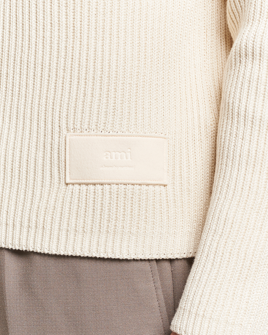 Herr | Tröjor | AMI | Heavy Knitted Turtleneck Ivory