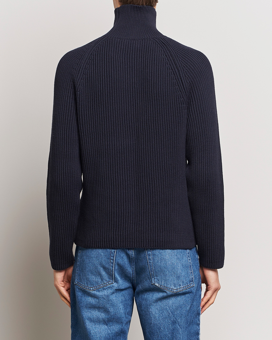 Herr | Tröjor | AMI | Heavy Knitted Turtleneck Night Blue