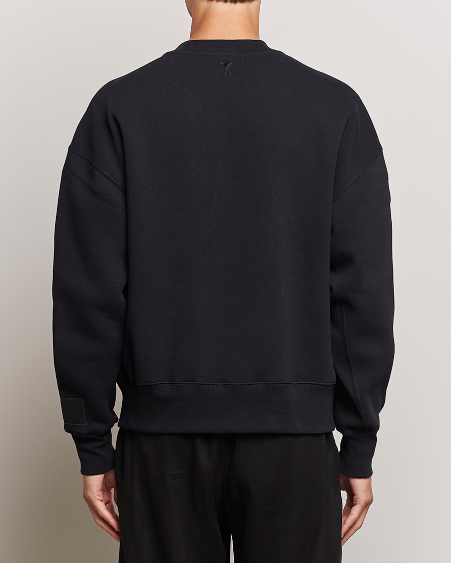 Herr | Tröjor | AMI | Brushed Cotton Crew Neck Sweatshirt Black