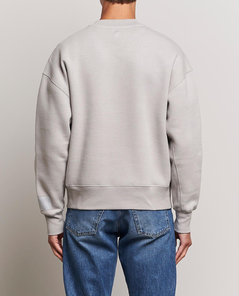 Herr | Tröjor | AMI | Brushed Cotton Crew Neck Sweatshirt Pearl Grey