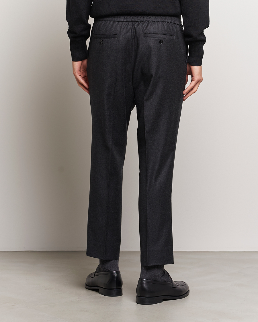Herr | Byxor | AMI | Flannel Drawstring Trousers Heather Grey