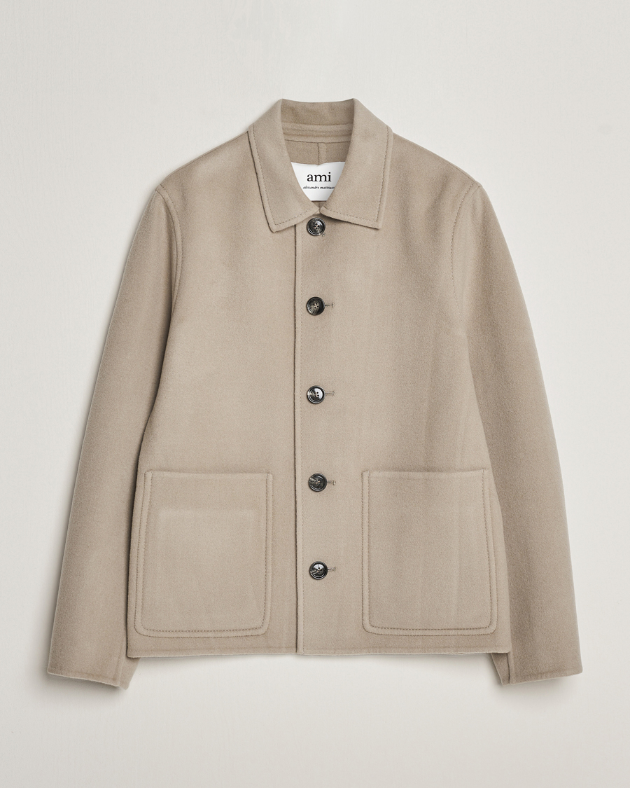 Herr | Jackor | AMI | Wool/Cashmere Short Coat Argile Beige