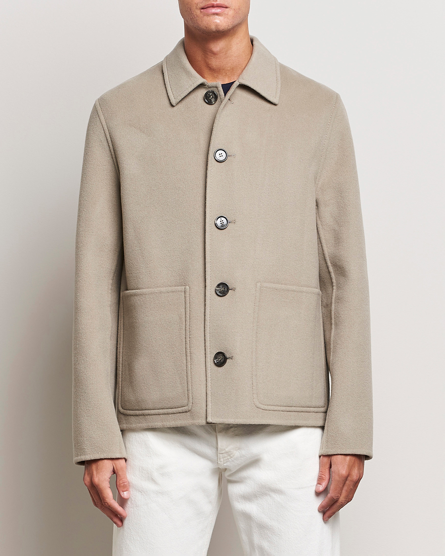 Herr | Jackor | AMI | Wool/Cashmere Short Coat Argile Beige