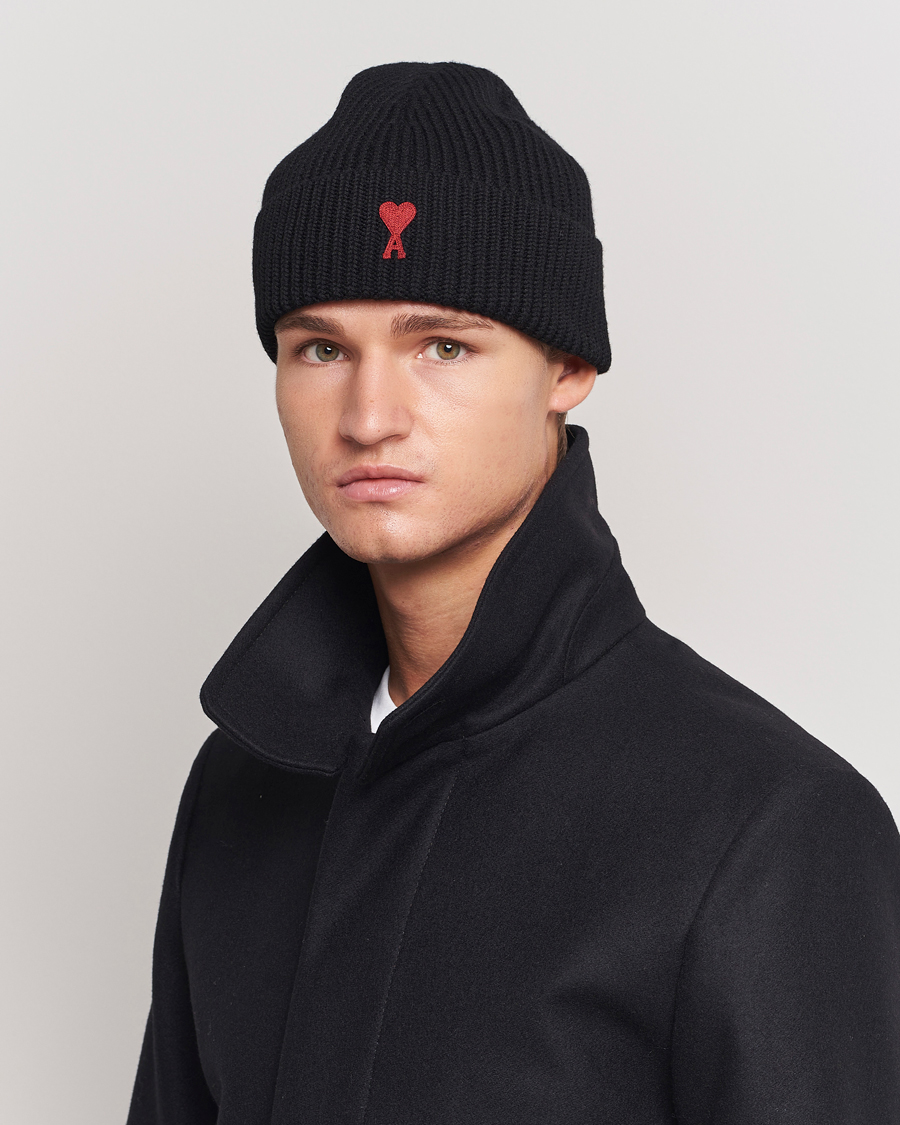 Herr | Mössor | AMI | Heart Logo Beanie Black