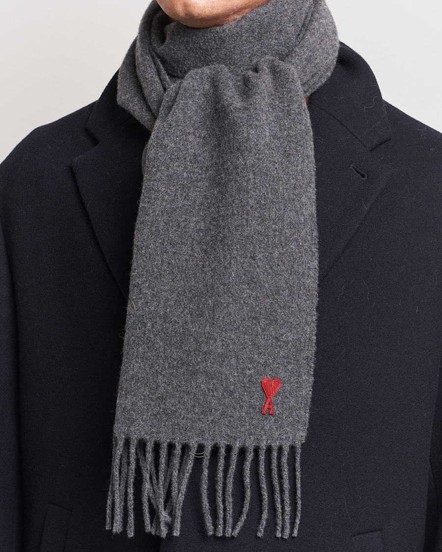 Herr | | AMI | Heart Logo Scarf Dark Grey