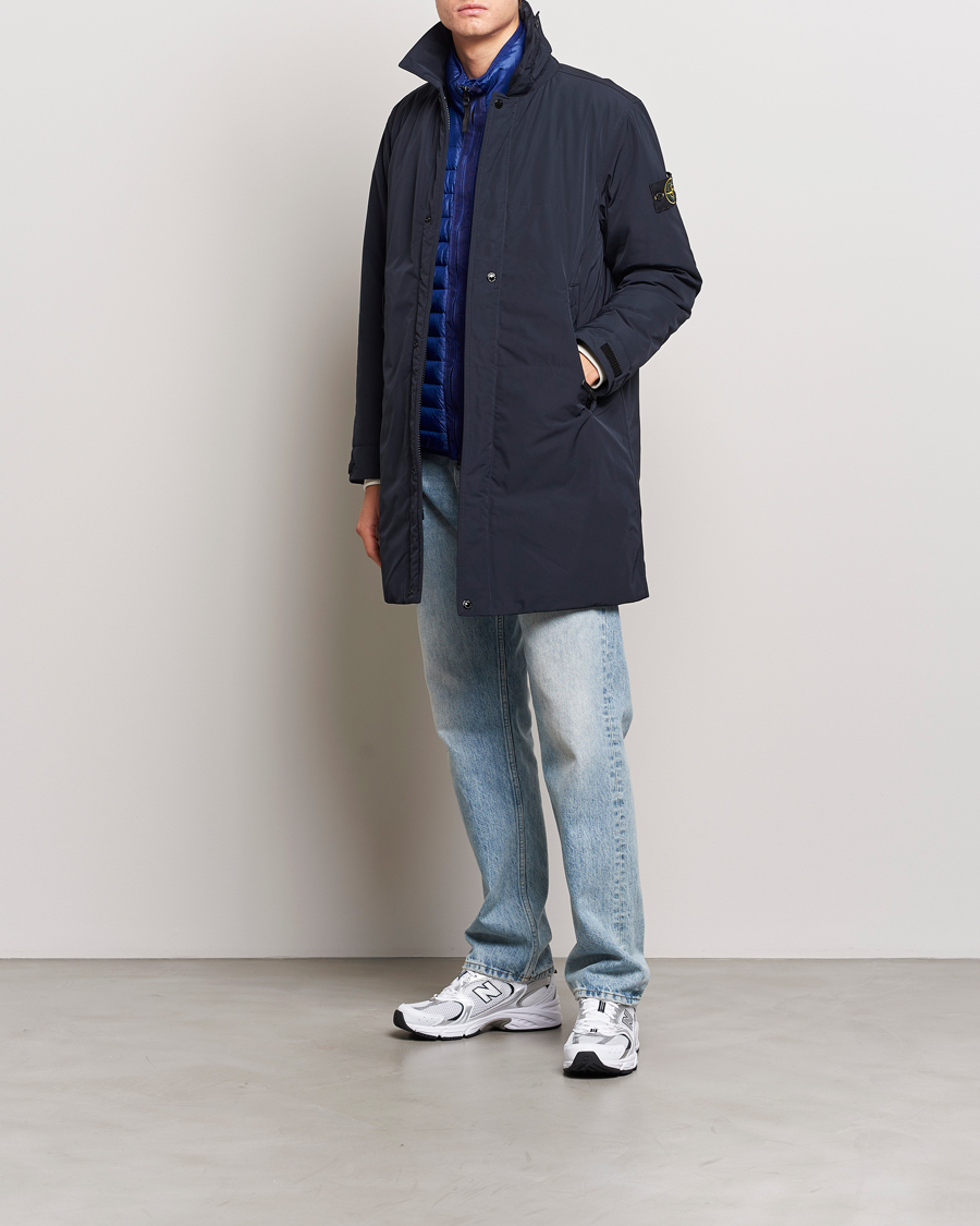 Herr | Jackor | Stone Island | Micro Twill Coat Navy Blue