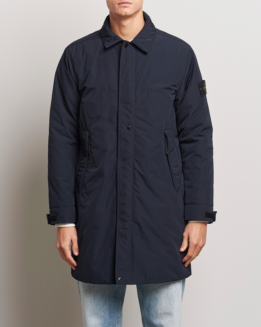 Herr | Jackor | Stone Island | Micro Twill Coat Navy Blue