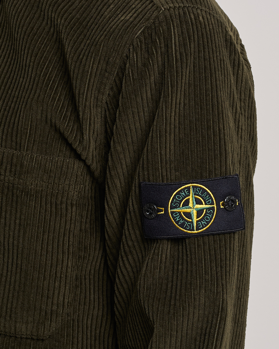 Herr | Skjortor | Stone Island | Garment Dyed Corduroy Overshirt Olive
