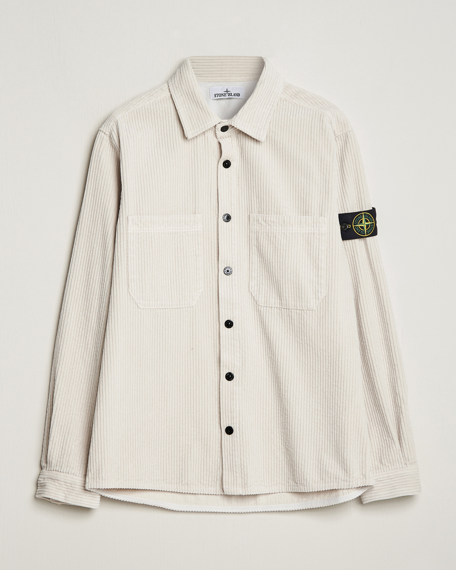 Herr | Skjortor | Stone Island | Garment Dyed Corduroy Overshirt Plaster