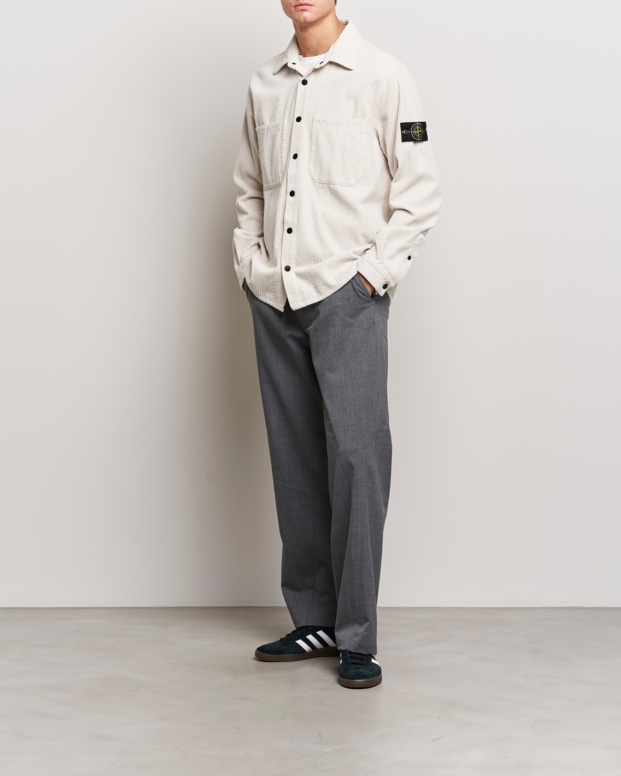 Herr | Skjortor | Stone Island | Garment Dyed Corduroy Overshirt Plaster