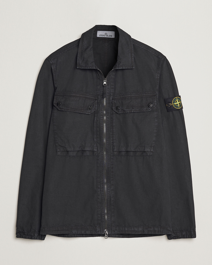 Herr | Skjortor | Stone Island | Garment Dyed Cotton Overshirt Black