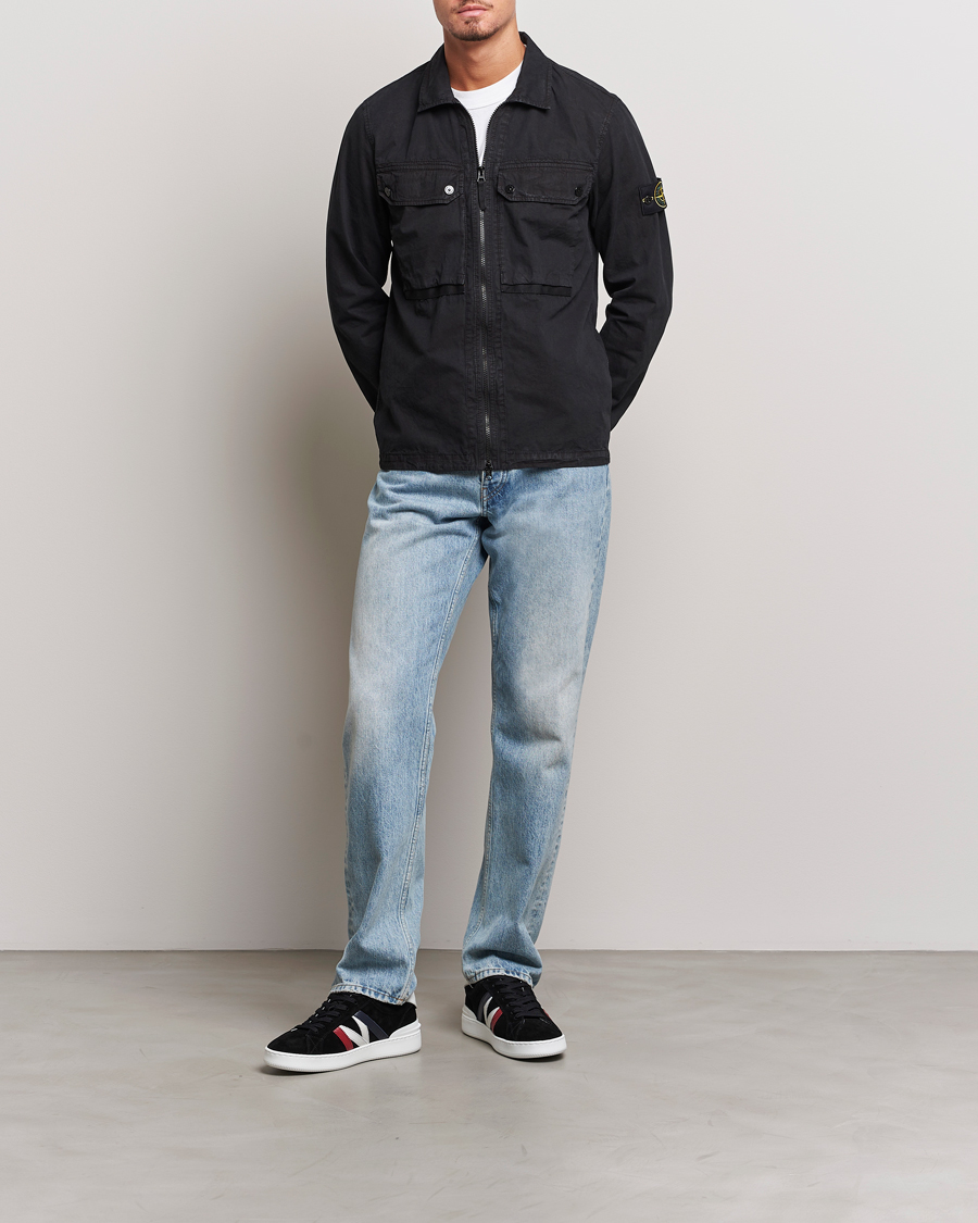 Herr | Skjortor | Stone Island | Garment Dyed Cotton Overshirt Black