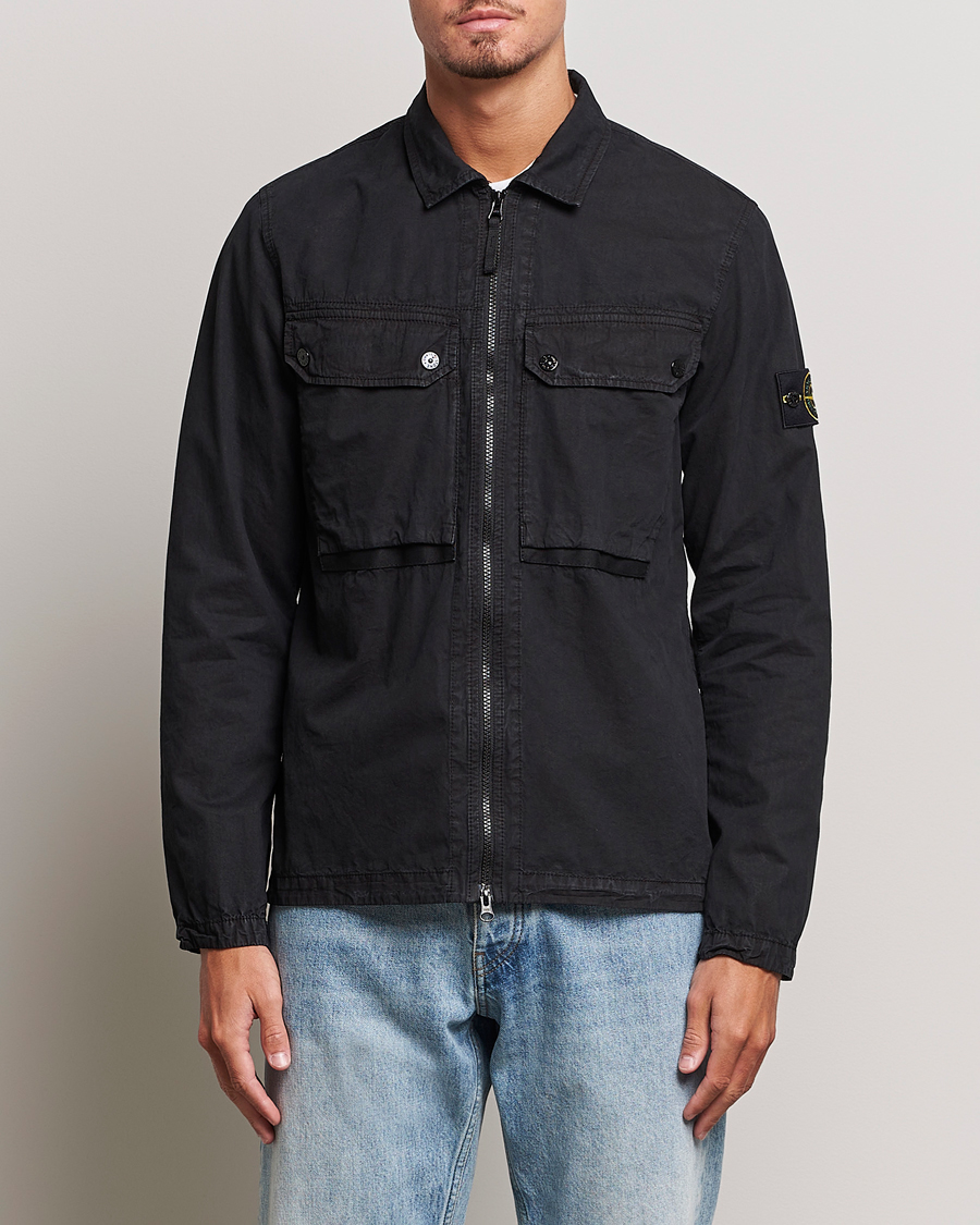 Herr | Overshirts | Stone Island | Garment Dyed  Cotton Overshirt Black