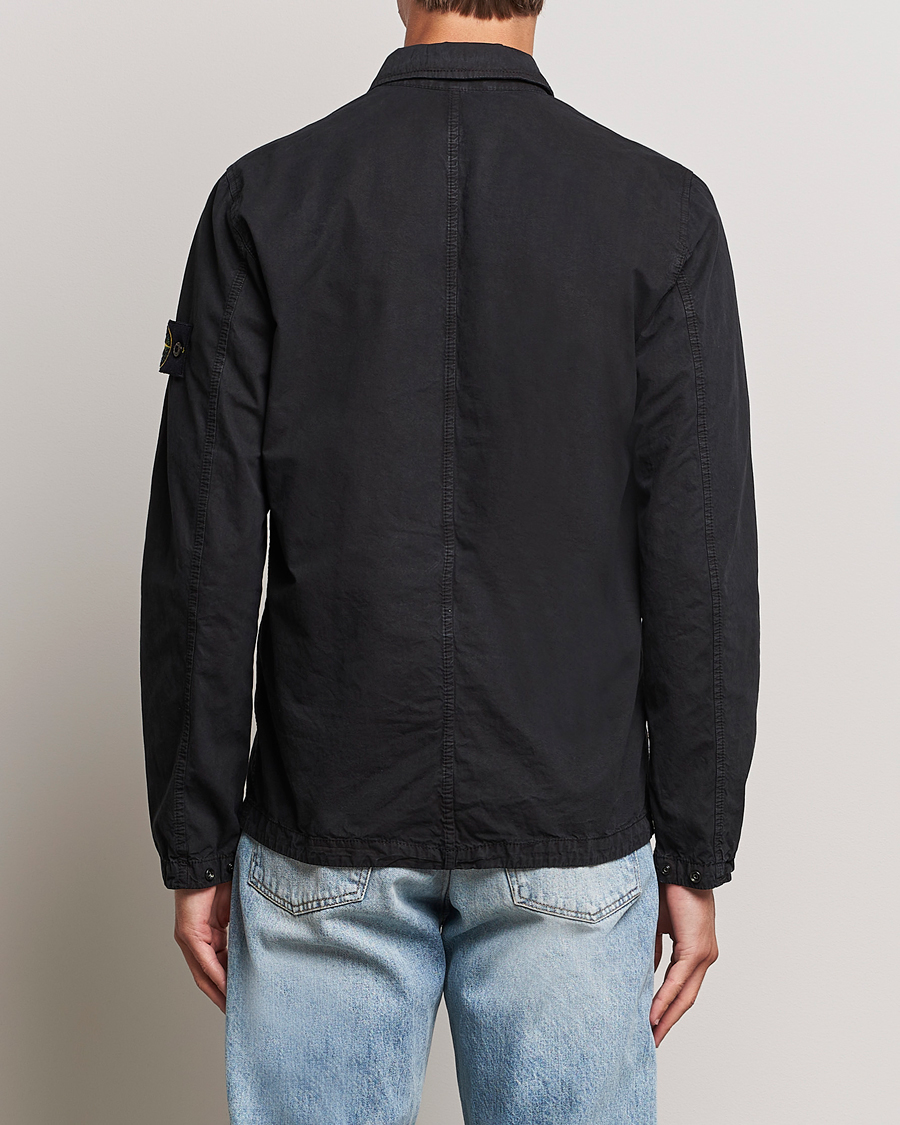Herr | Skjortor | Stone Island | Garment Dyed Cotton Overshirt Black