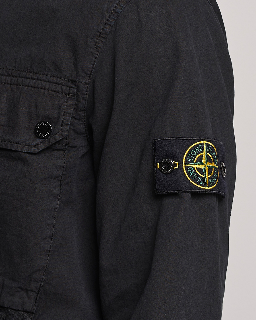 Herr | Skjortor | Stone Island | Garment Dyed Cotton Overshirt Black