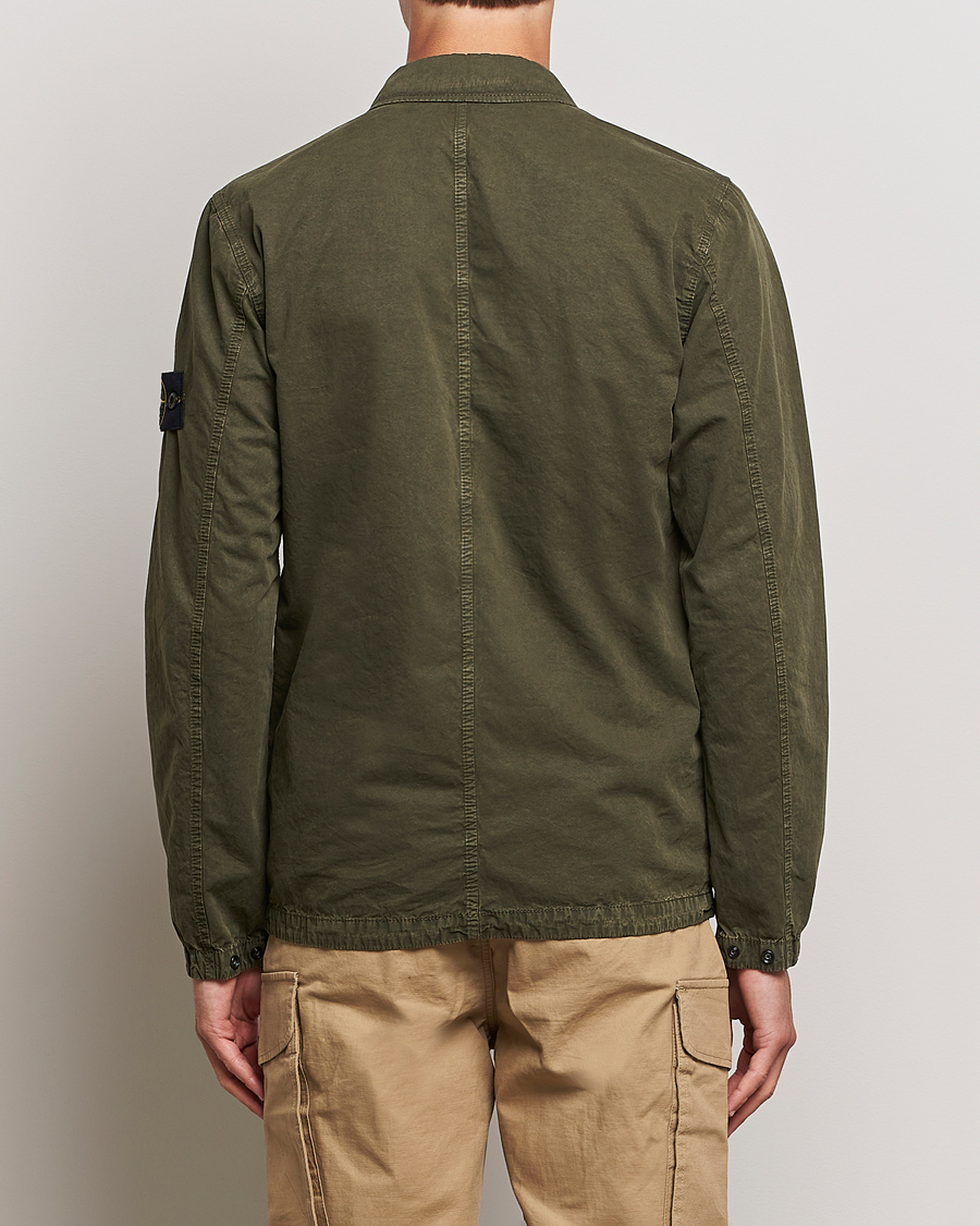 Herr | Skjortor | Stone Island | Garment Dyed Cotton Overshirt Olive
