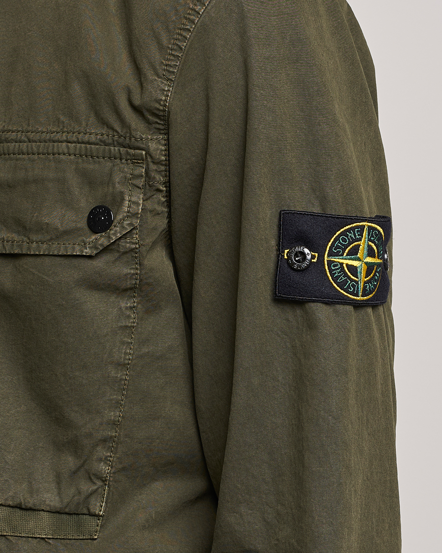 Herr | Skjortor | Stone Island | Garment Dyed Cotton Overshirt Olive