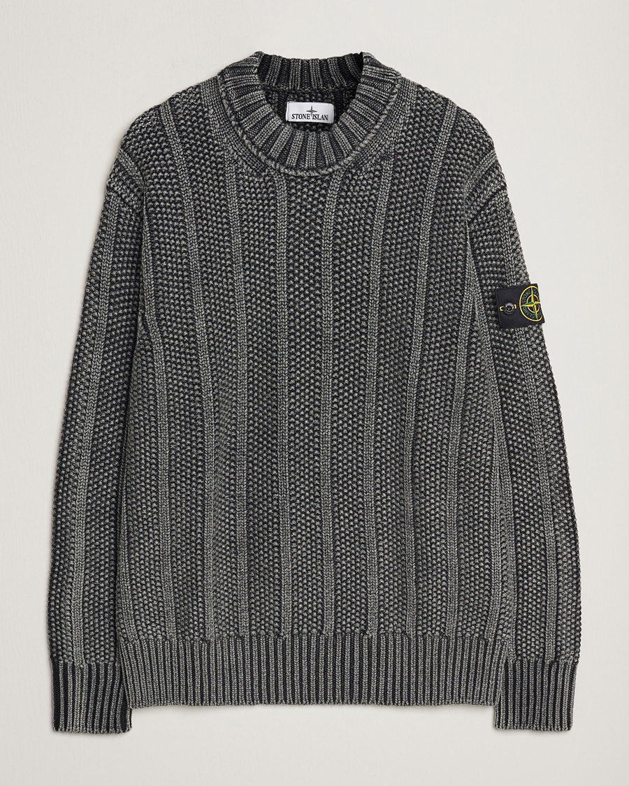 Herr | Tröjor | Stone Island | Knitted Wool Crewneck Black