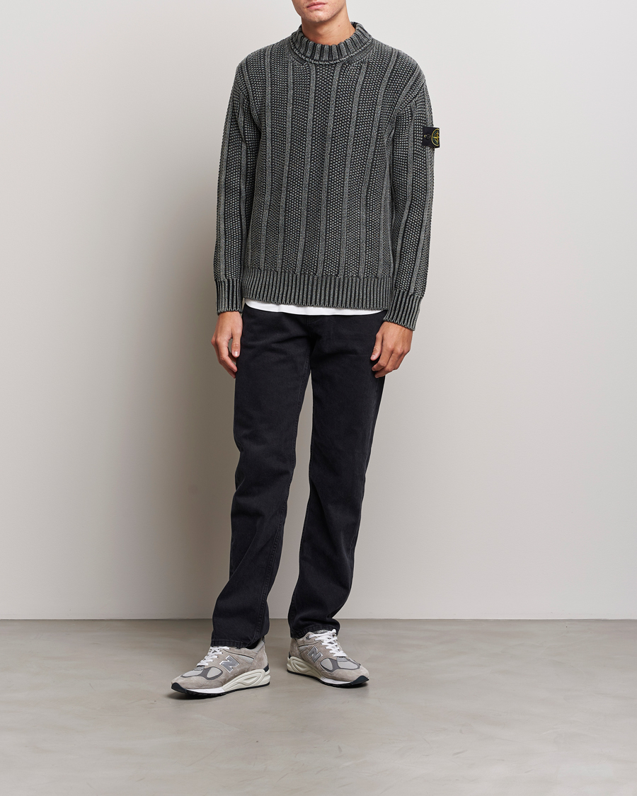 Herr | Tröjor | Stone Island | Knitted Wool Crewneck Black