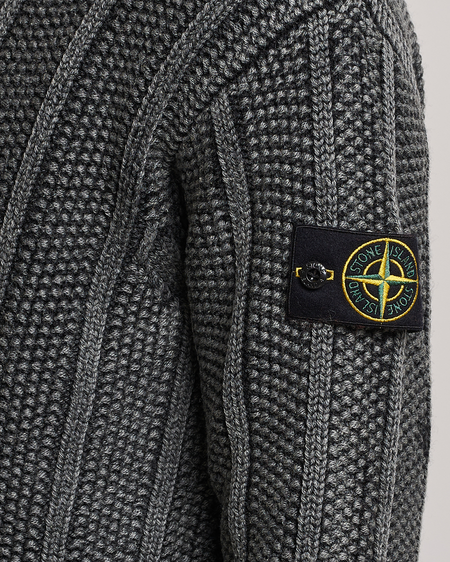 Herr | Tröjor | Stone Island | Knitted Wool Crewneck Black