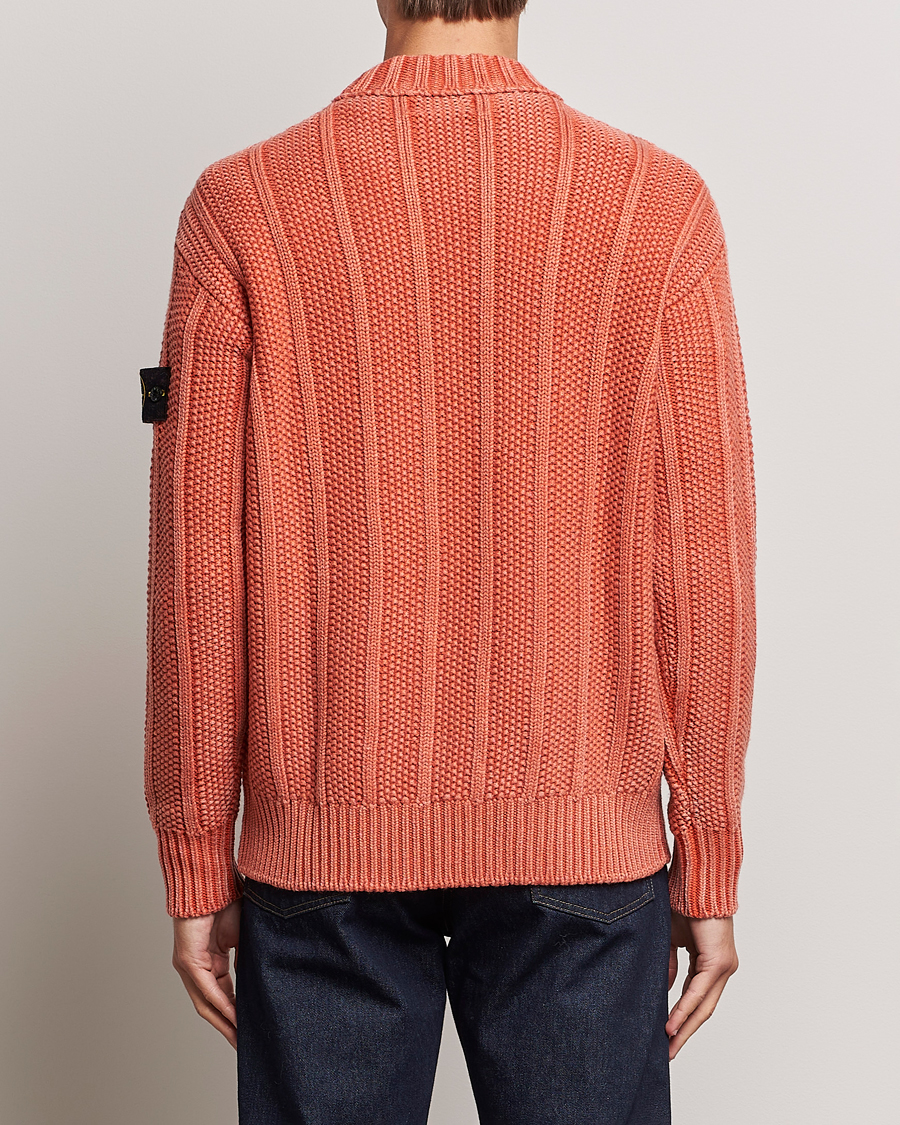 Herr | Tröjor | Stone Island | Knitted Wool Crewneck Orange Red