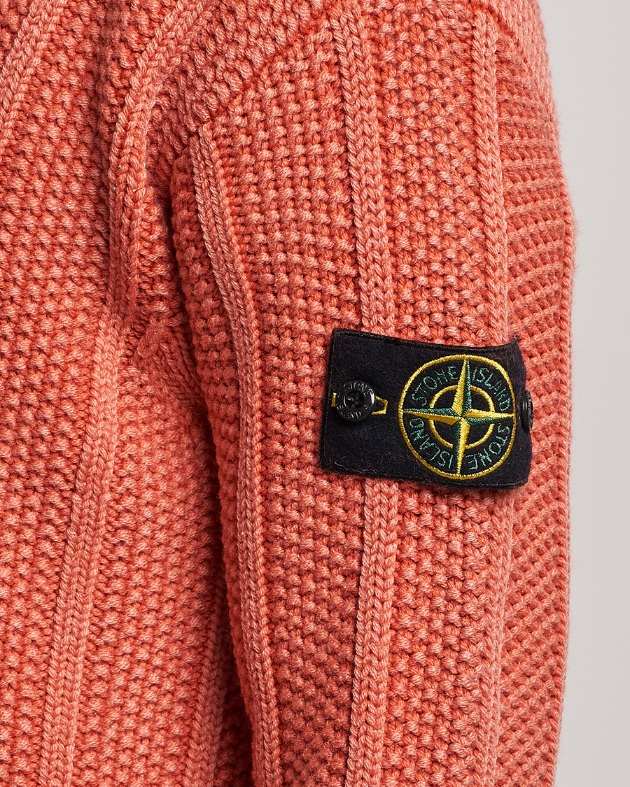 Herr | Tröjor | Stone Island | Knitted Wool Crewneck Orange Red
