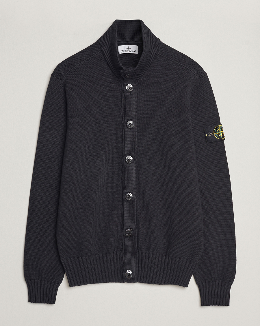Herr | Tröjor | Stone Island | Winter Cotton Cardigan Black