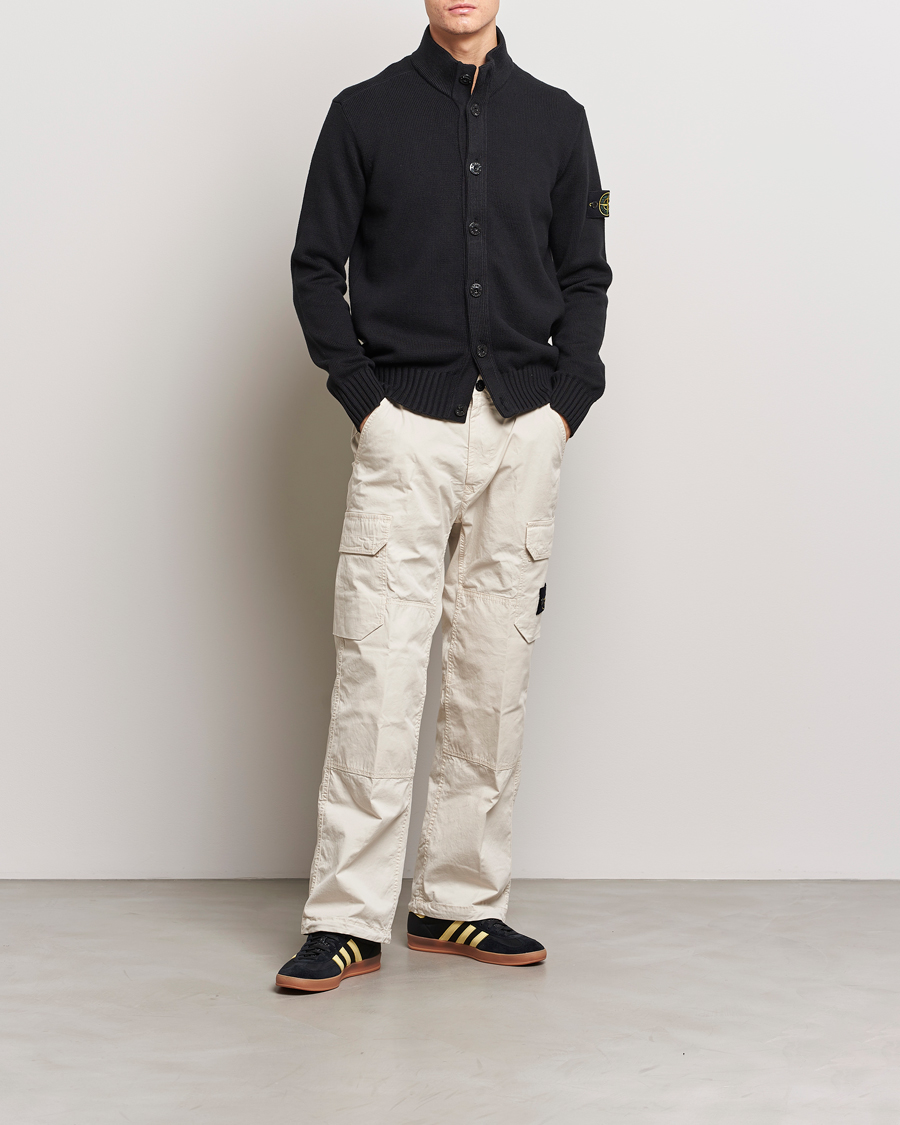 Herr | Tröjor | Stone Island | Winter Cotton Cardigan Black