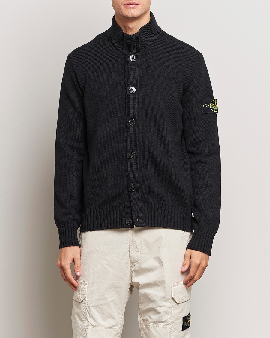 Herr | Tröjor | Stone Island | Winter Cotton Cardigan Black