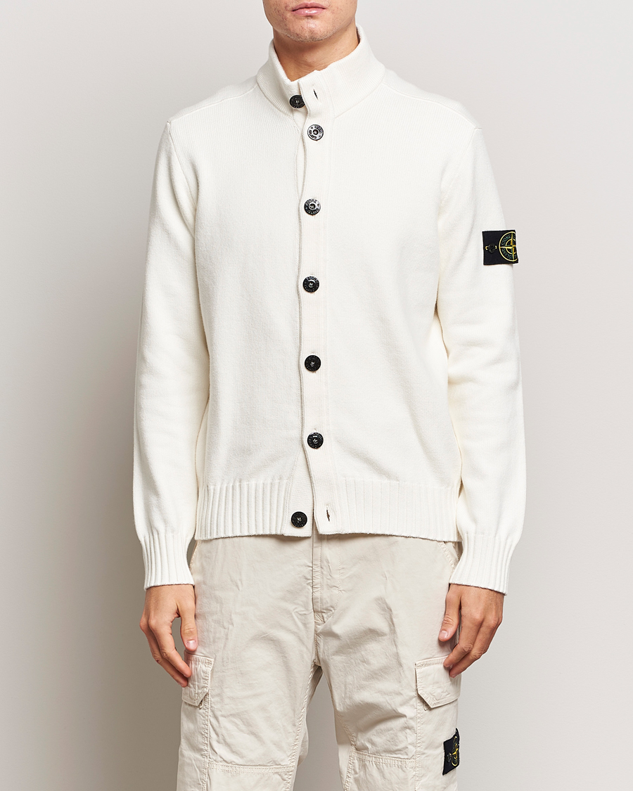 Herr | Tröjor | Stone Island | Winter Cotton Cardigan Natural