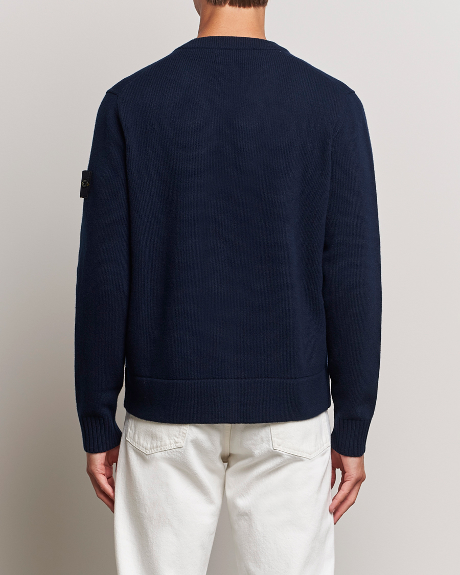 Herr | Tröjor | Stone Island | Knitted Geelong Wool Cardigan Navy Blue