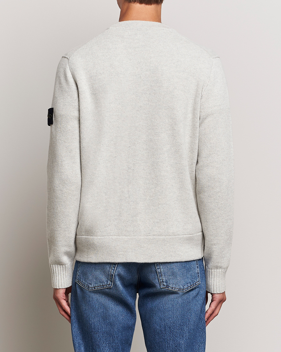 Herr | Tröjor | Stone Island | Knitted Geelong Wool Cardigan Pearl Grey
