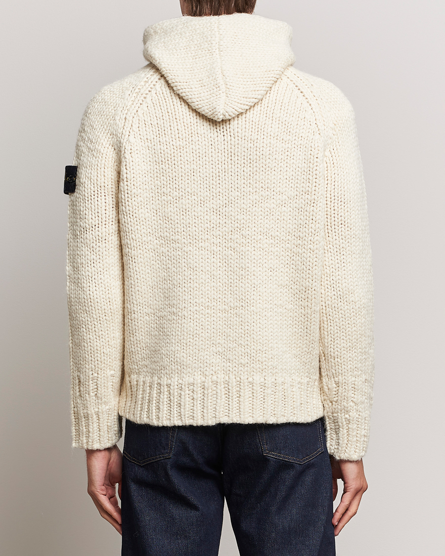 Herr | Tröjor | Stone Island | Pure Wool Handmade effect Zip Cardigan Plaster