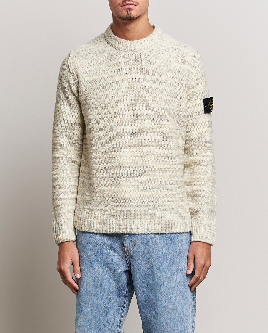 Herr | Tröjor | Stone Island | Knitted Wool/Nylon Sweater Plaster