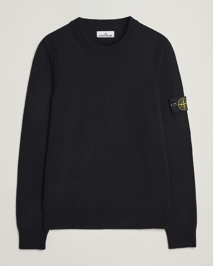 Herr | Tröjor | Stone Island | Knitted Lambwool Sweater Black