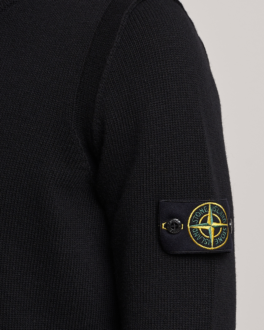 Herr | Tröjor | Stone Island | Knitted Lambwool Sweater Black