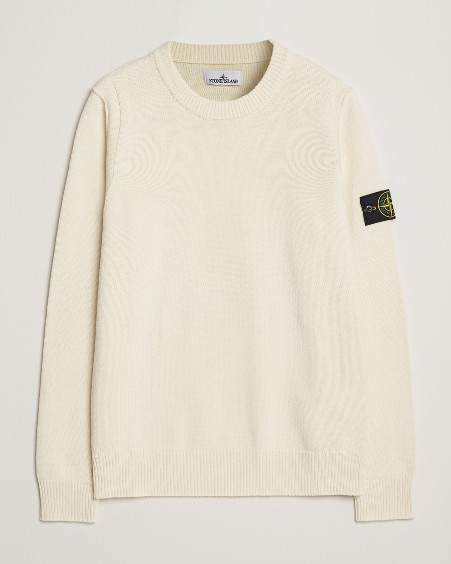 Herr | Tröjor | Stone Island | Knitted Lambwool Sweater Natural