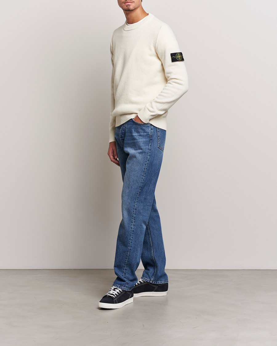 Herr | Tröjor | Stone Island | Knitted Lambwool Sweater Natural