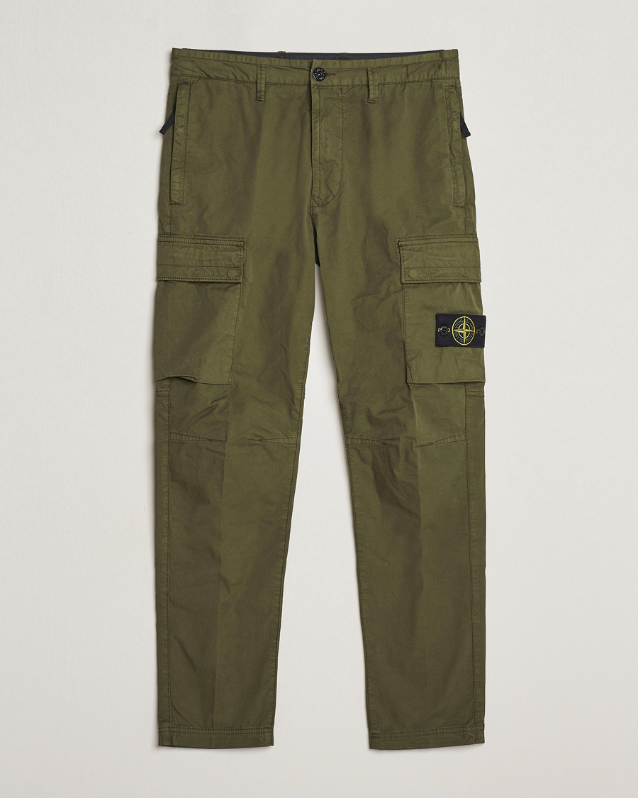 Herr | Byxor | Stone Island | Stretch Cotton Gabardine Trousers Olive