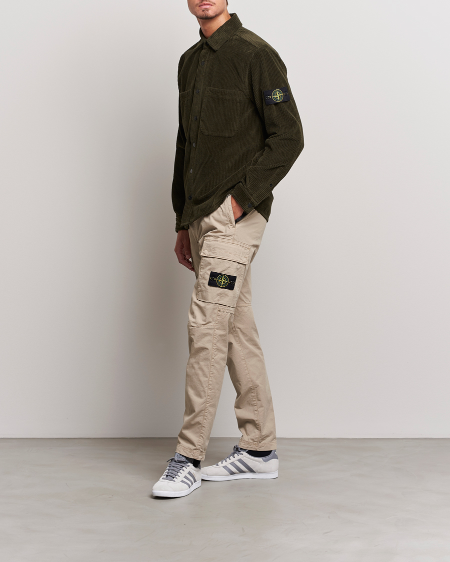 Herr | Byxor | Stone Island | Stretch Cotton Gabardine Trousers Sand