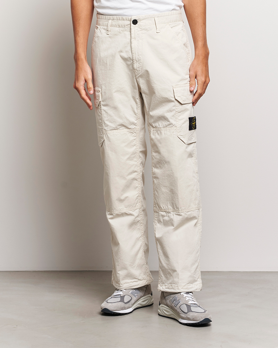 Herr |  | Stone Island | Stretch Cotton Gabardine Cargo Pants Plaster