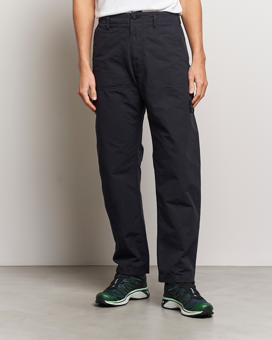 Herr | Byxor | Stone Island | Garment Dyed Ripstop Trousers Navy Blue