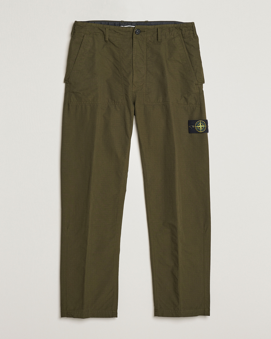 Herr | Byxor | Stone Island | Garment Dyed Ripstop Trousers Olive