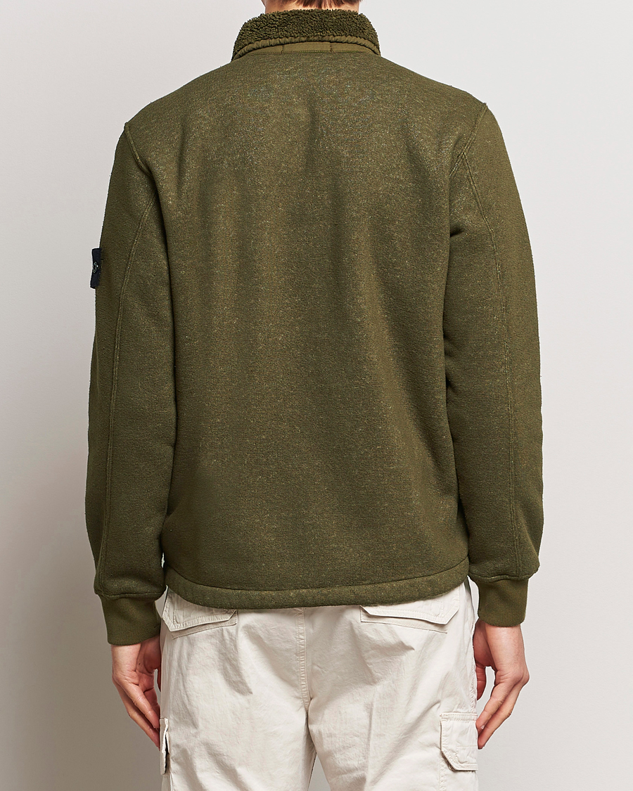 Herr | Tröjor | Stone Island | Garment Dyed Terry Fleece Full Zip Olive