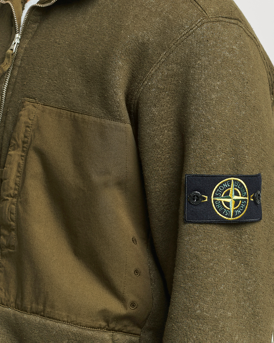Herr | Tröjor | Stone Island | Garment Dyed Terry Fleece Full Zip Olive