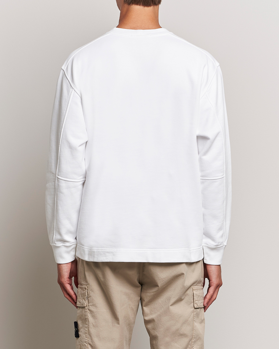 Herr | Tröjor | Stone Island | Garment Dyed Fleece Logo Sweatshirt White